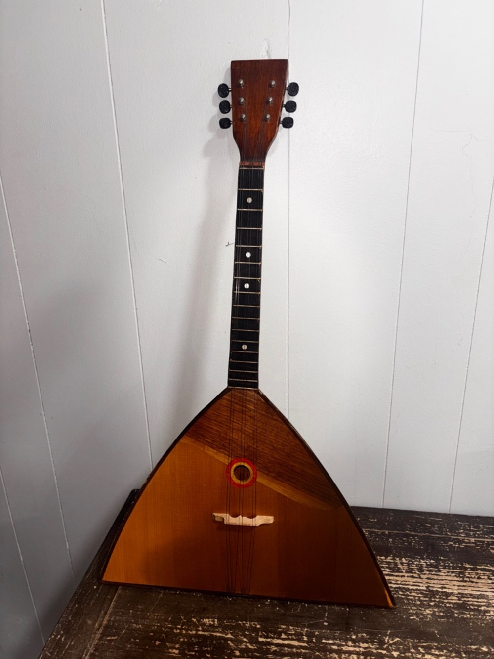 Vintage Russian Balalaika • Triangular Folk String Instrument • Cyrillic Label - Picture 12 of 12
